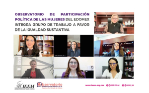 OBSERVATORIO DE PARTICIPACIÓN POLÍTICA DE LAS MUJERES DEL EDOMEX INTEGRA GRUPO DE TRABAJO A FAVOR DE LA IGUALDAD SUSTANTIVA
