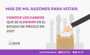 MÁS DE MIL RAZONES PARA VOTAR: CONOCE LOS CARGOS QUE SE ELEGIRÁN EN EL ESTADO DE MÉXICO EN 2027