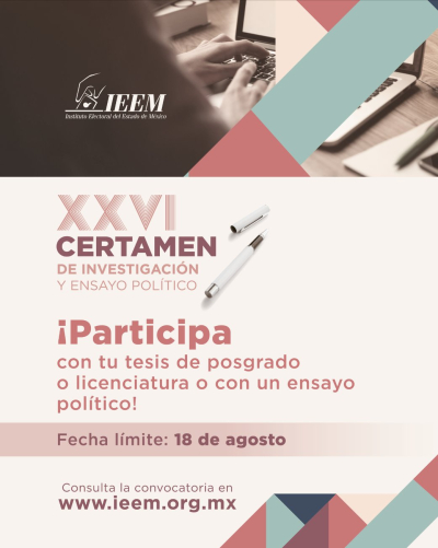 ABIERTA LA CONVOCATORIA PARA EL XXVI CERTAMEN  DE INVESTIGACIÓN Y ENSAYO POLÍTICO