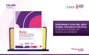 DISPONIBLE GUÍA DEL IEEM SOBRE  VIOLENCIA POLÍTICA CONTRA MUJERES EN RAZÓN DE GÉNERO