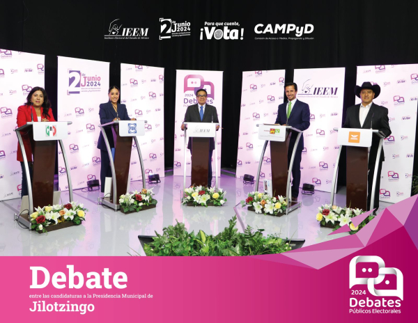 DEBATEN EN EL IEEM ASPIRANTES A LA ALCALDÍA DE JILOTZINGO