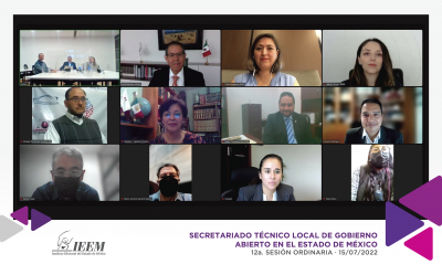 PARTICIPA IEEM EN SESIÓN ORDINARIA DEL SECRETARIADO TÉCNICO LOCAL DE GOBIERNO ABIERTO DEL ESTADO DE MÉXICO